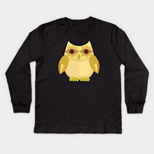 Harvest Owl - Yellow Kids Long Sleeve T-Shirt